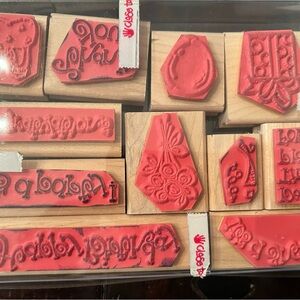 Red Rubber Stamp Set for Arts & Crafts
Happy Birthday
